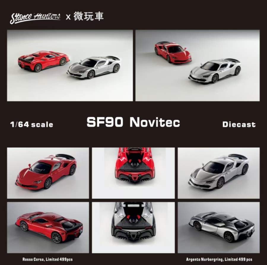 Stance Hunters 1:64 Ferrari SF90 Stradale Novitec Silver