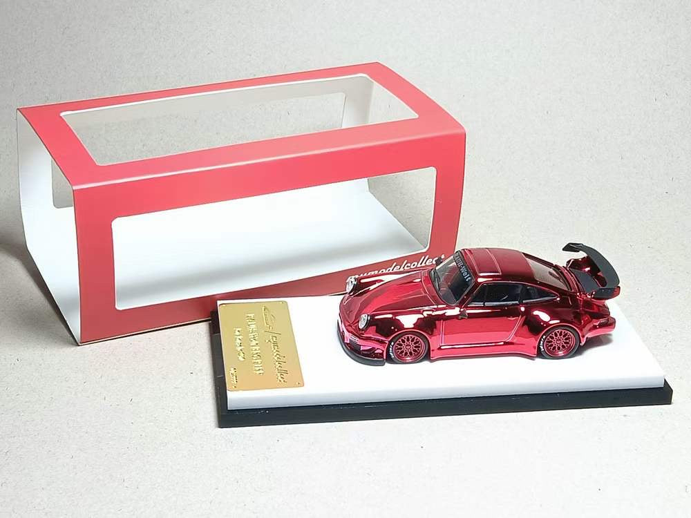 Model Collect 1:64 Porsche RWB 930 GT Wing Spoiler Chrome Red