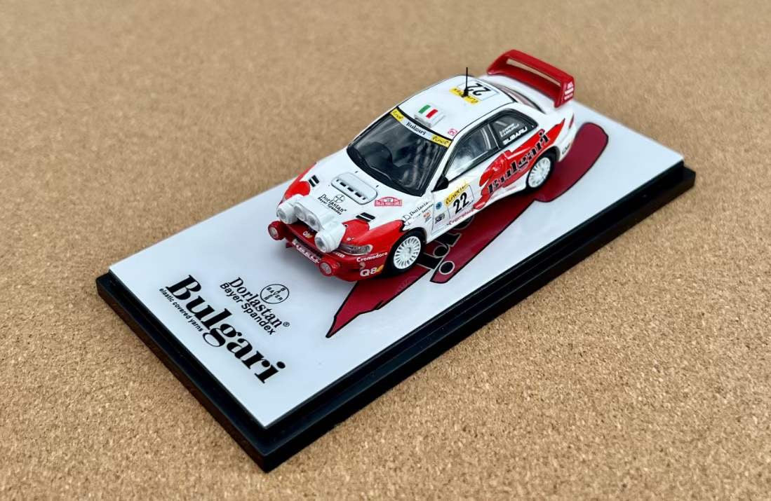 Fine Works 1:64 Subaru Impreza WRC #22 Bulgari Rallye Red and White
