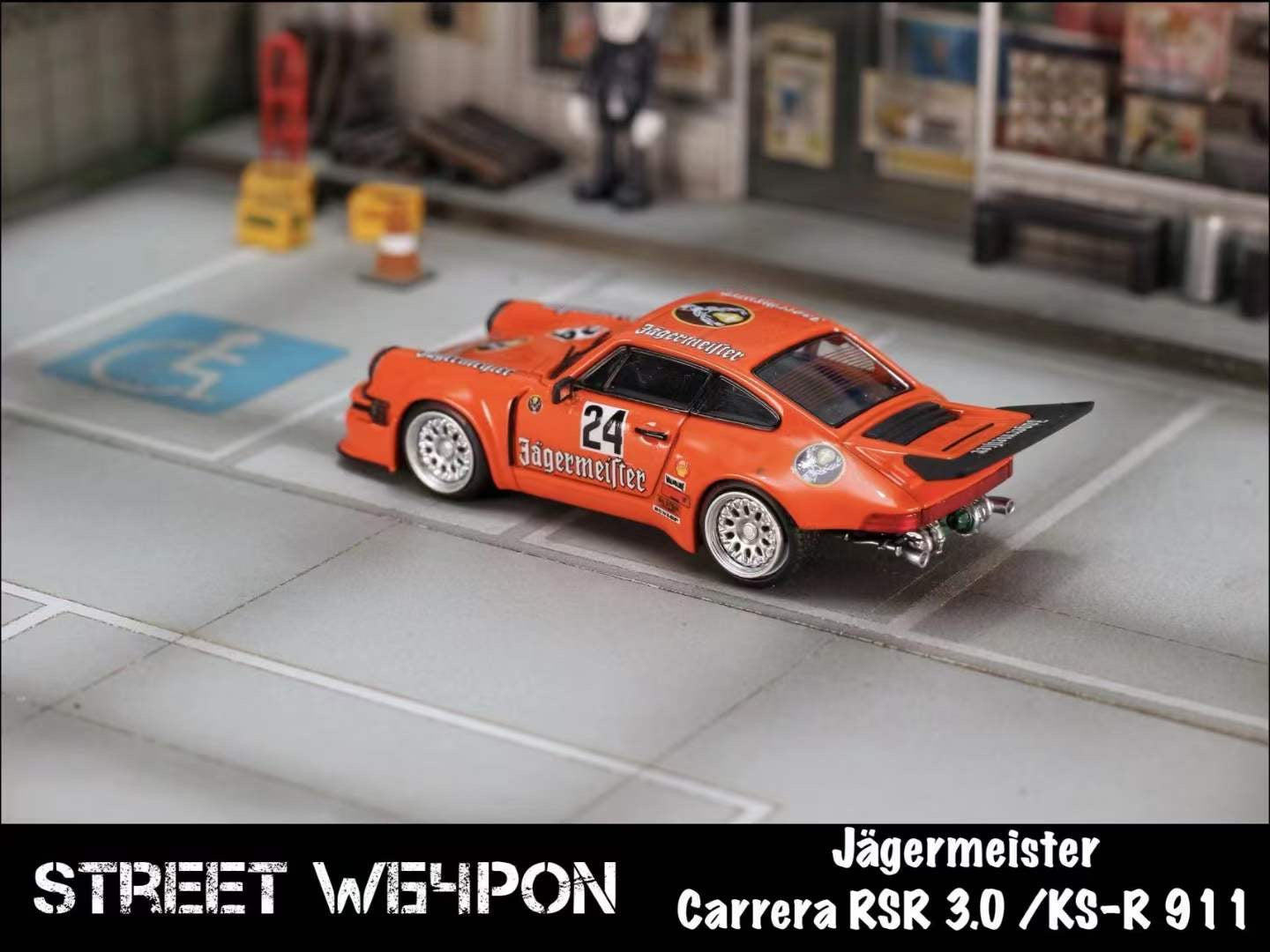 Street Weapon 1:64 Porsche 911 SC 3.0 KS-R Orange Jagermeister Limited 499 Pieces