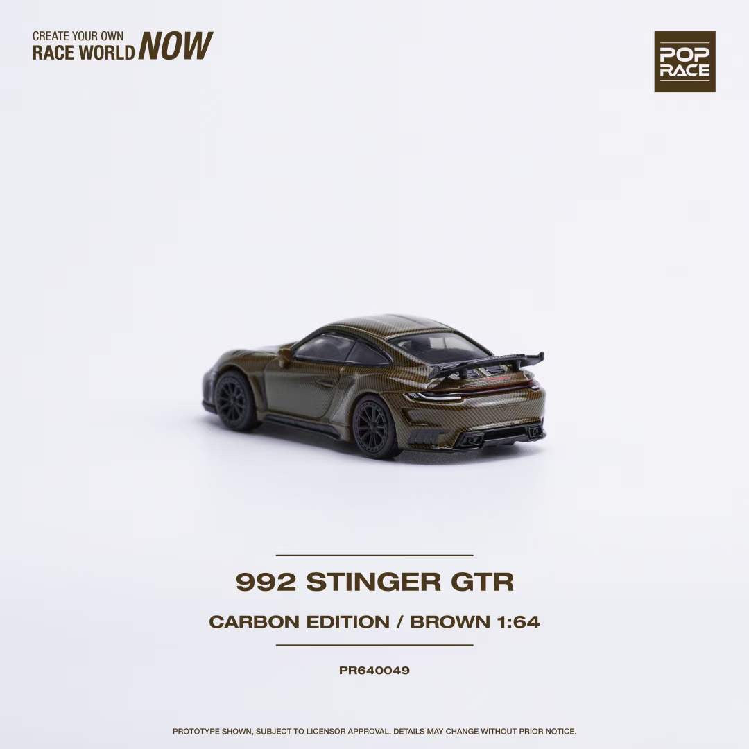 Pop Race 1:64 Porsche 992 Singer GTR Carbon Edition Brown (PR640049)