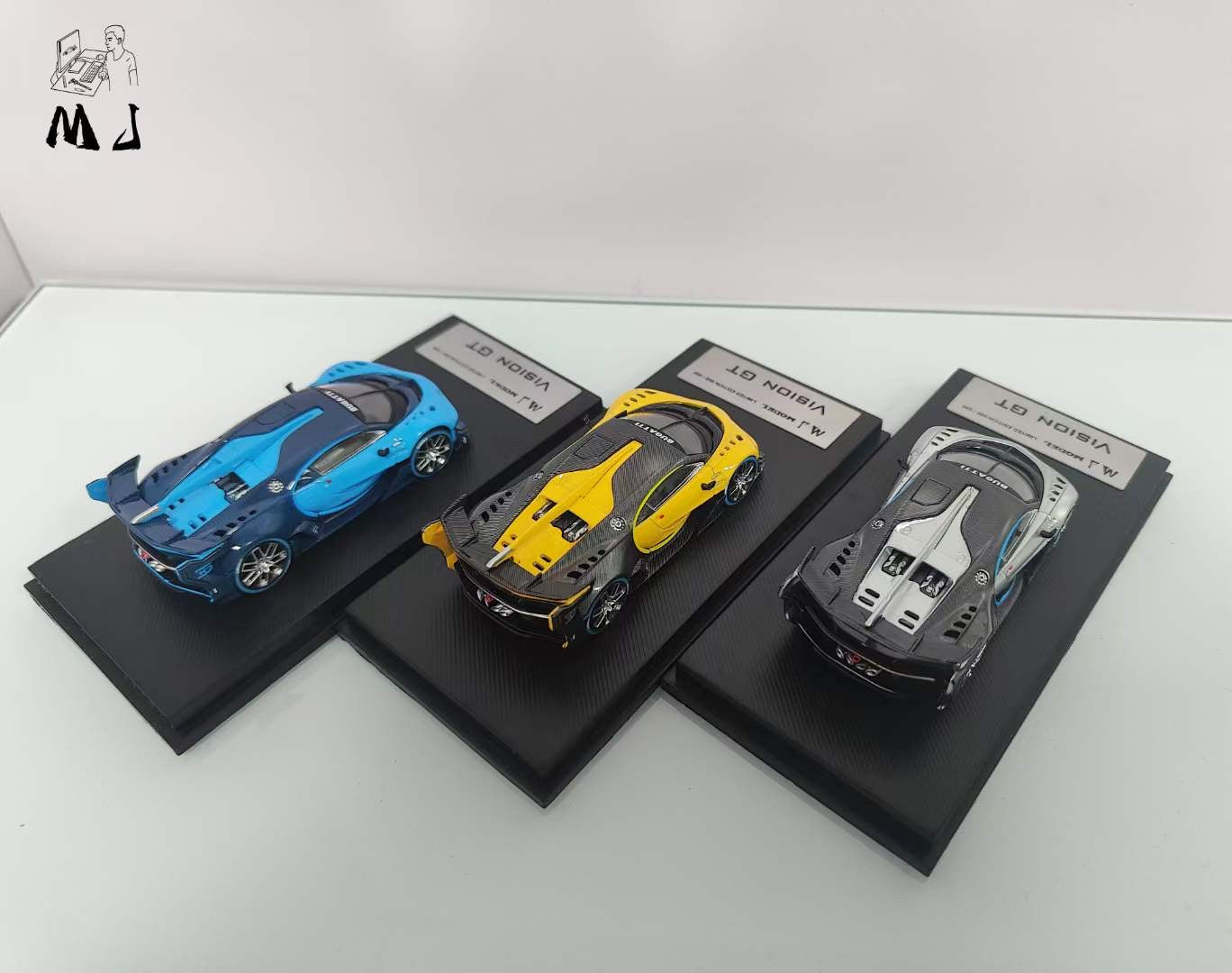 League Model x MJ Model 1:64 Bugatti Vision GT Yellow