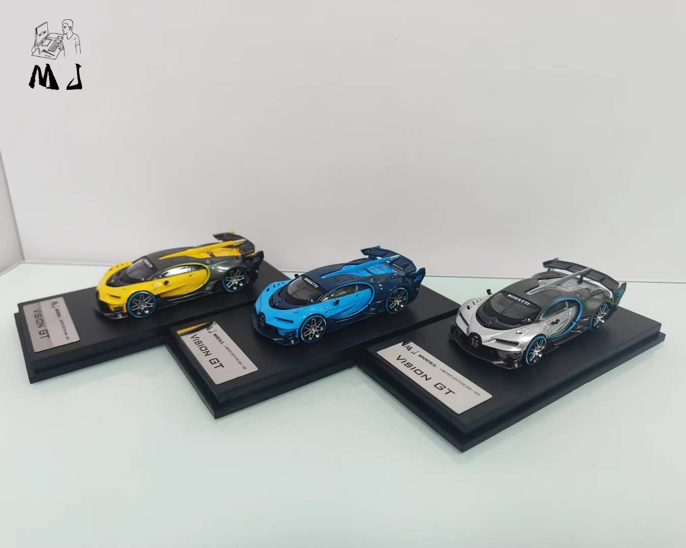 League Model x MJ Model 1:64 Bugatti Vision GT Yellow