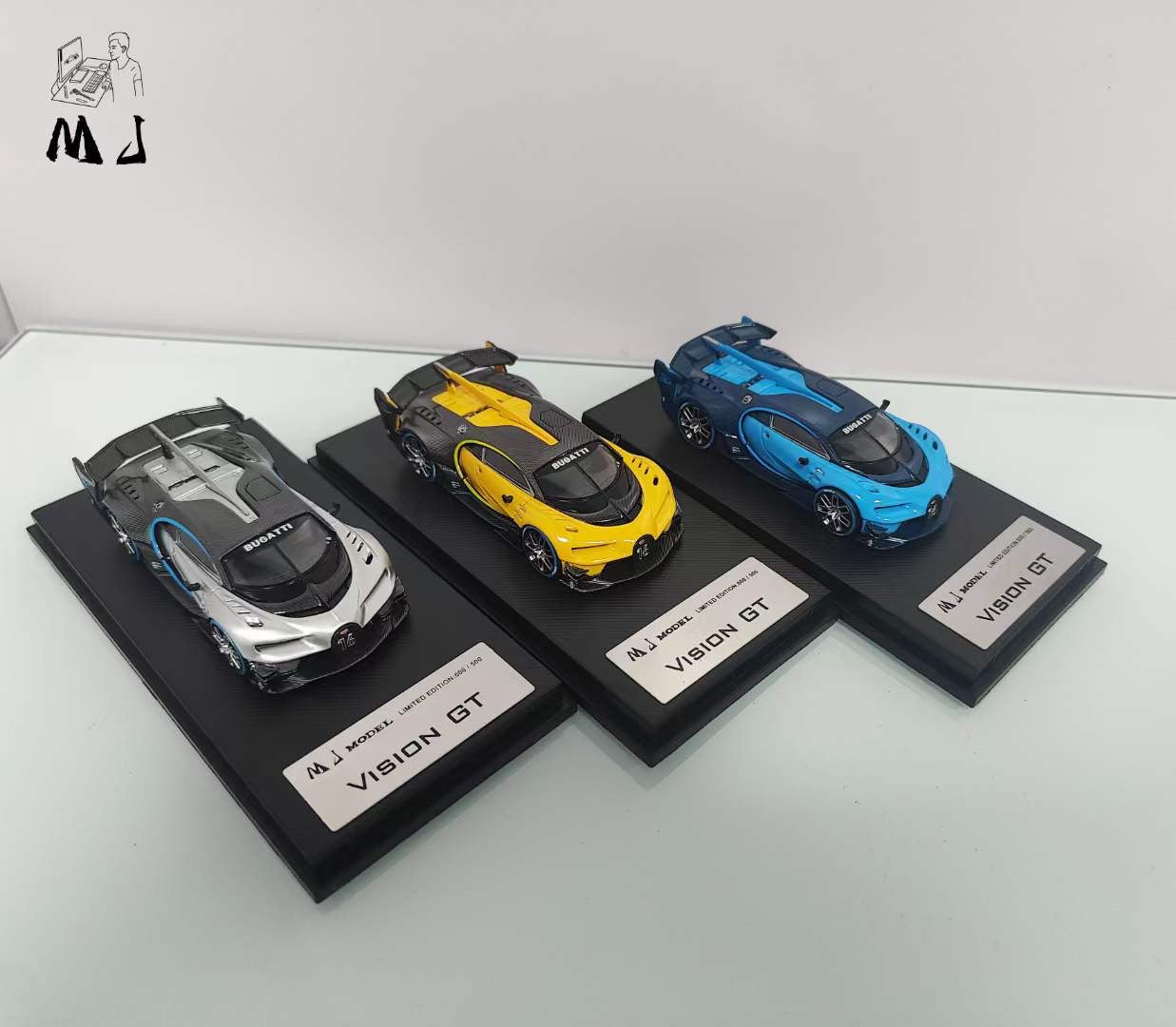 League Model x MJ Model 1:64 Bugatti Vision GT Yellow