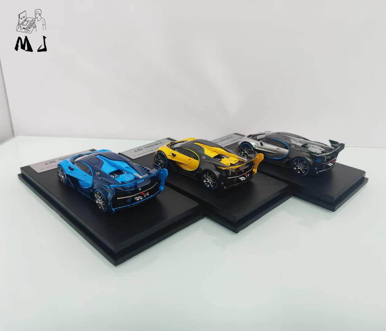 League Model x MJ Model 1:64 Bugatti Vision GT Yellow