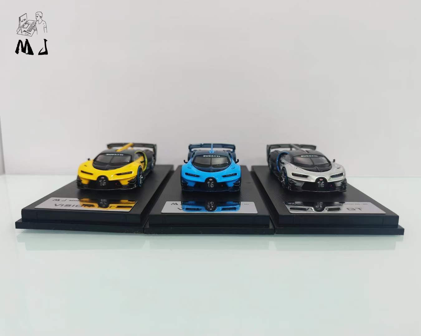 League Model x MJ Model 1:64 Bugatti Vision GT Yellow