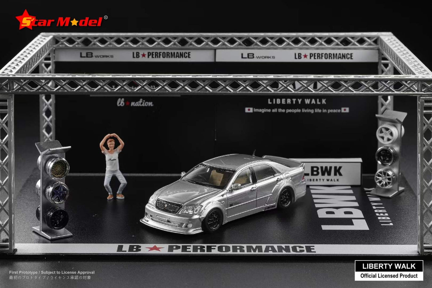 Star Model 1:64 Toyota Crown S180 LBWK LB Nation Wide Body Custom Silver Official Licensed