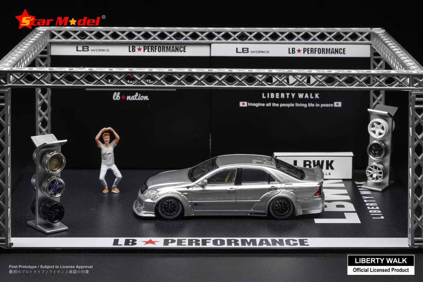 Star Model 1:64 Toyota Crown S180 LBWK LB Nation Wide Body Custom Silver Official Licensed