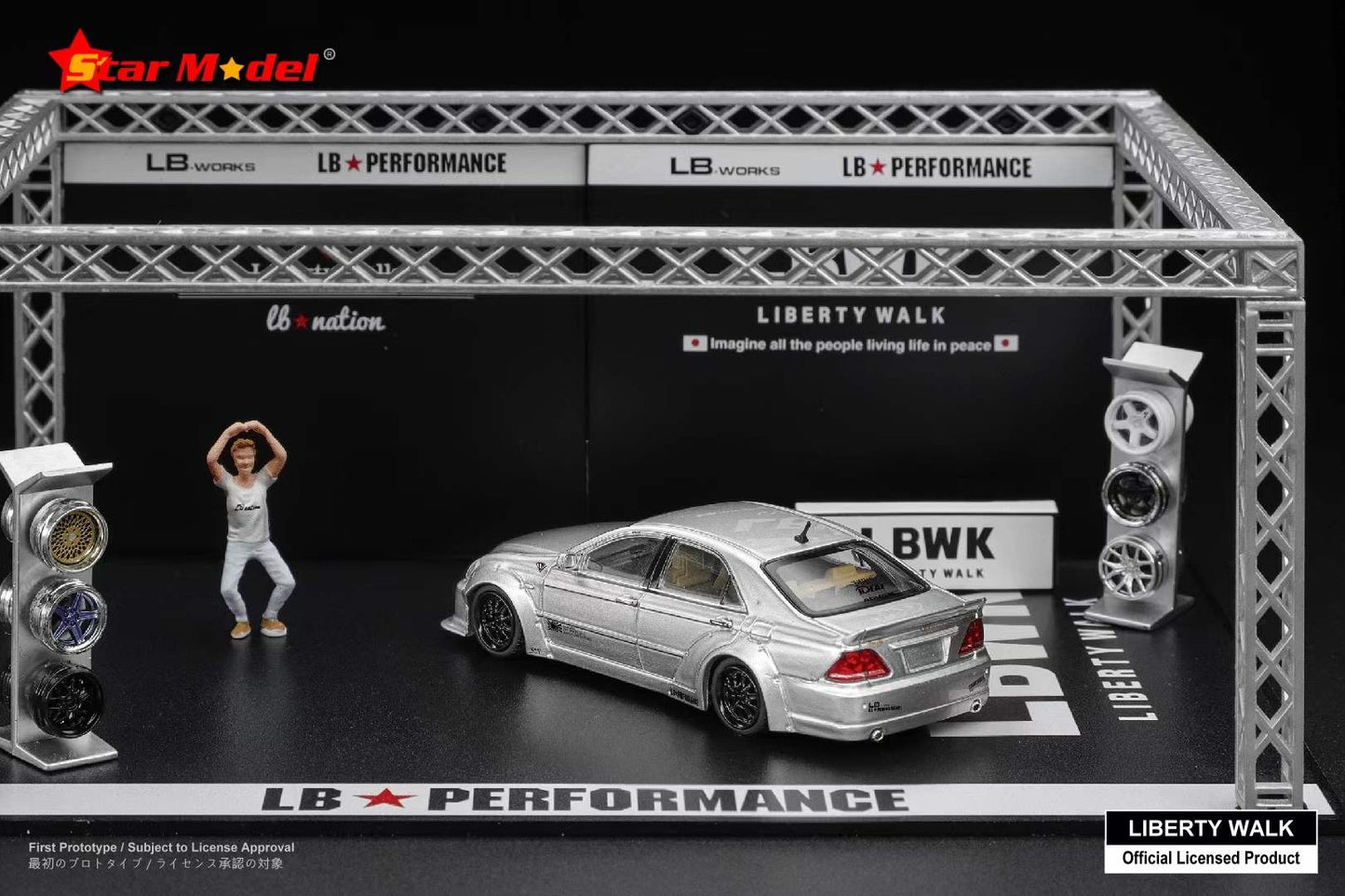 Star Model 1:64 Toyota Crown S180 LBWK LB Nation Wide Body Custom Silver Official Licensed