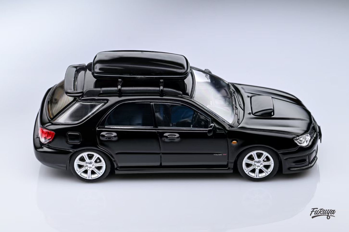 Furuya 1:64 Subaru Impreza WRX STI Hawk Eye Official Licensed Black Wagon with Accessories Limited to 999 Pieces