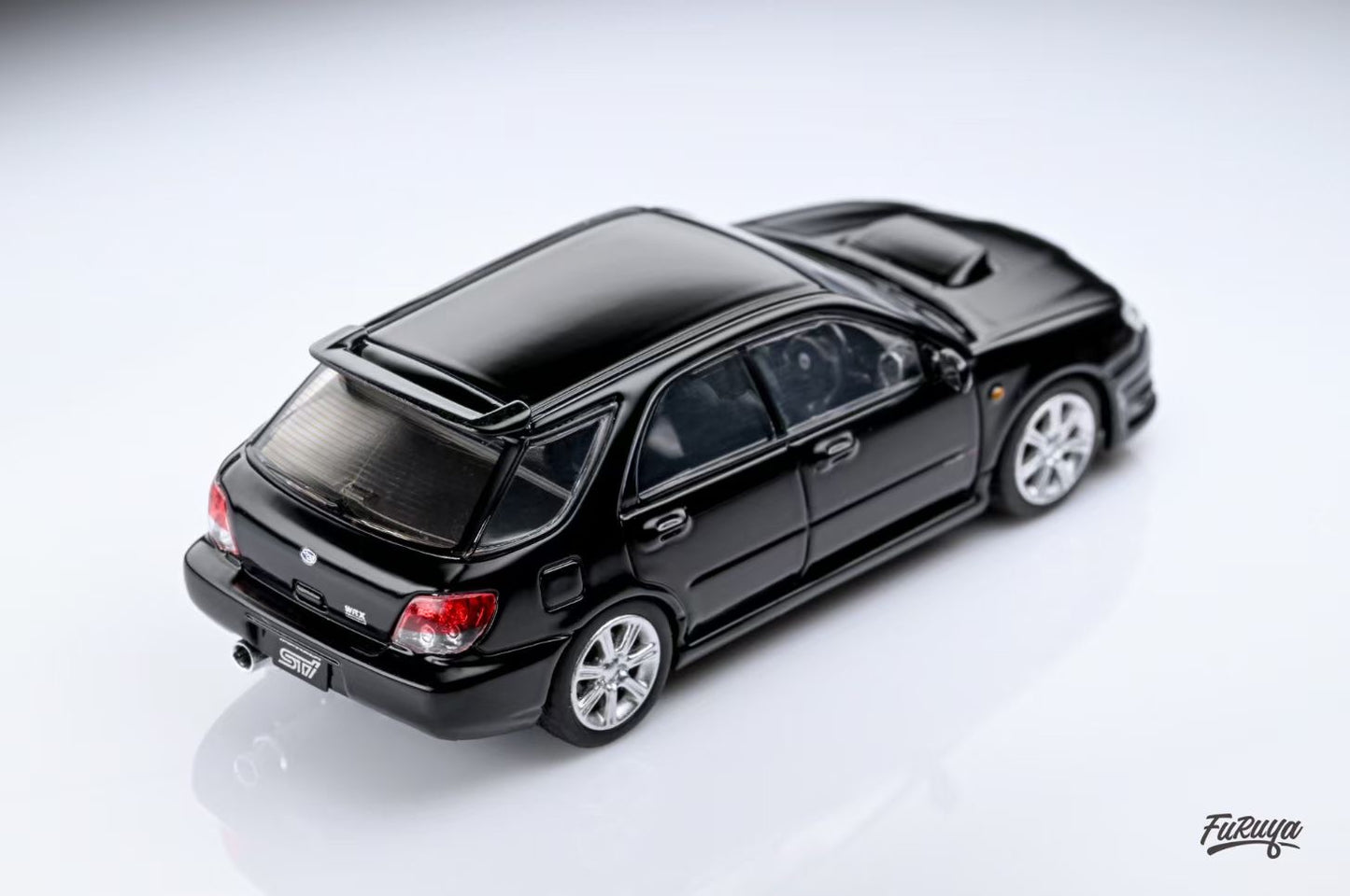 Furuya 1:64 Subaru Impreza WRX STI Hawk Eye Official Licensed Black Wagon with Accessories Limited to 999 Pieces