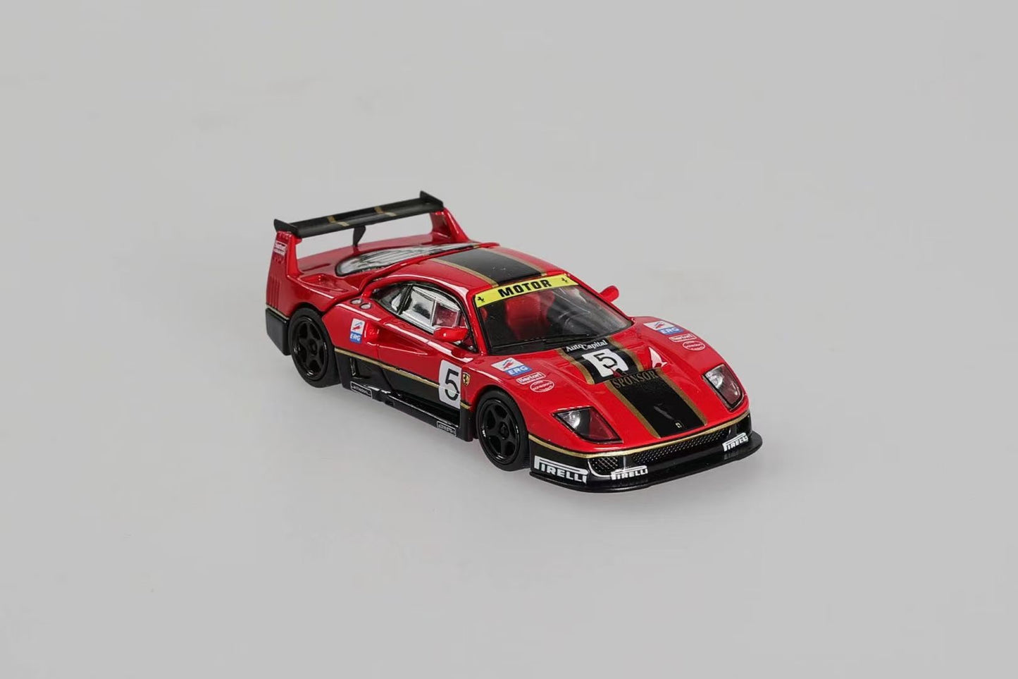 Stance Hunters 1:64 Ferrari F40 LM Removable Rear Engine Hood with Detailed Engine Red and Black #5