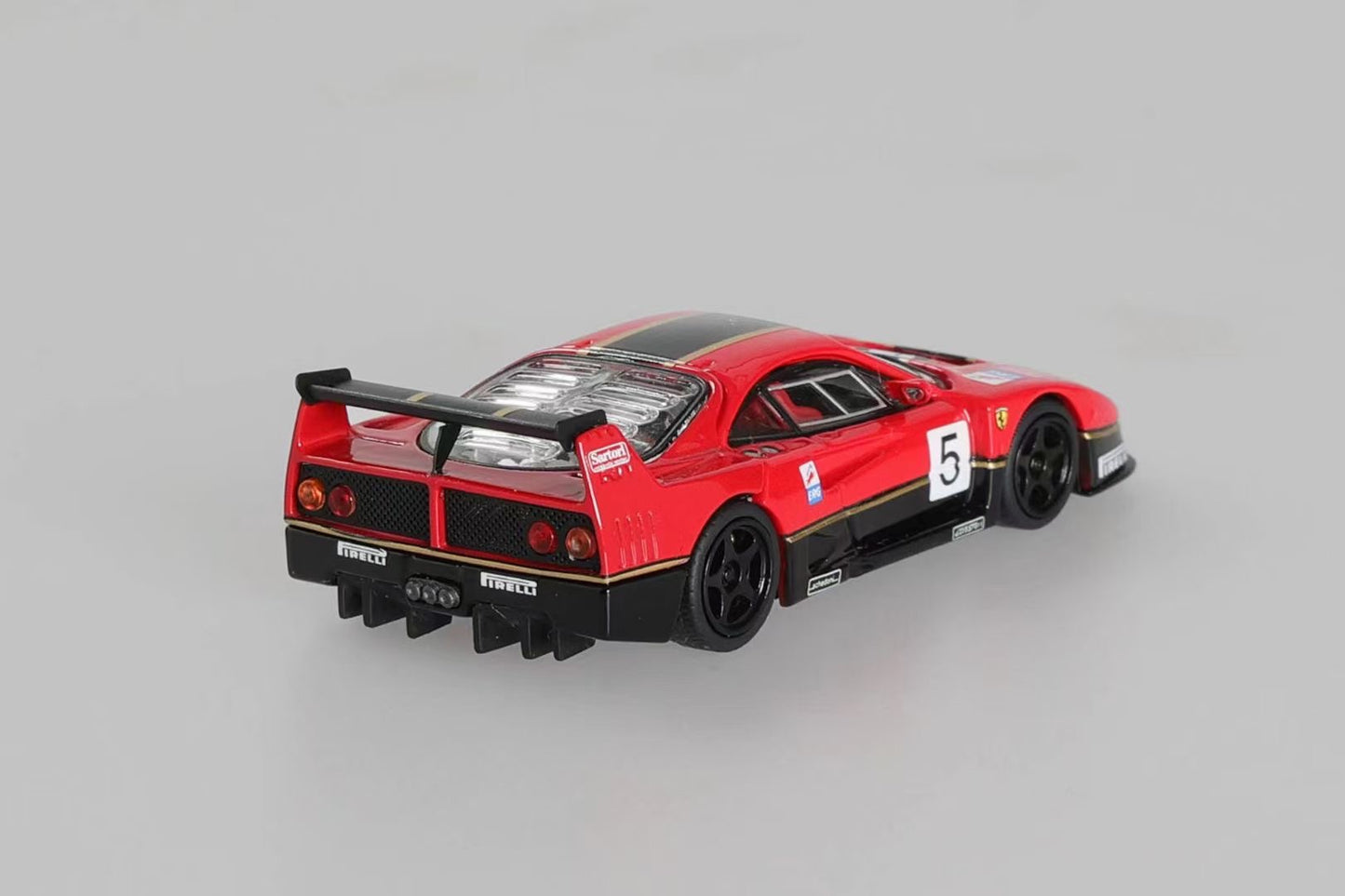 Stance Hunters 1:64 Ferrari F40 LM Removable Rear Engine Hood with Detailed Engine Red and Black #5