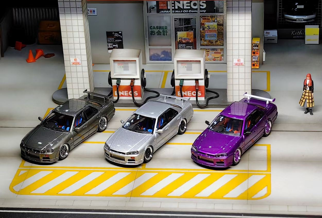 Mortal 1:64 Nissan Skyline GT-R ER34 25GTT GT-T Turbo BBS Wheels Grey Limited 499 Pieces