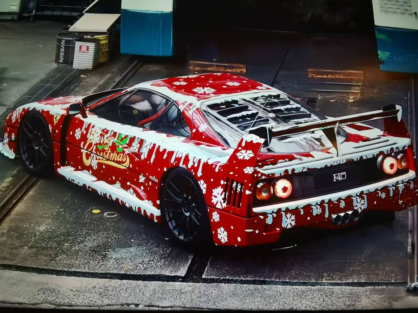 Demon King Auto 1:64 Ferrari F40 LB-Works LBWK Liberty Walk Openable Gull Wing Doors Christmas Edition Red Individual Number Limited 600 Pieces (Chase of a Chase Car)