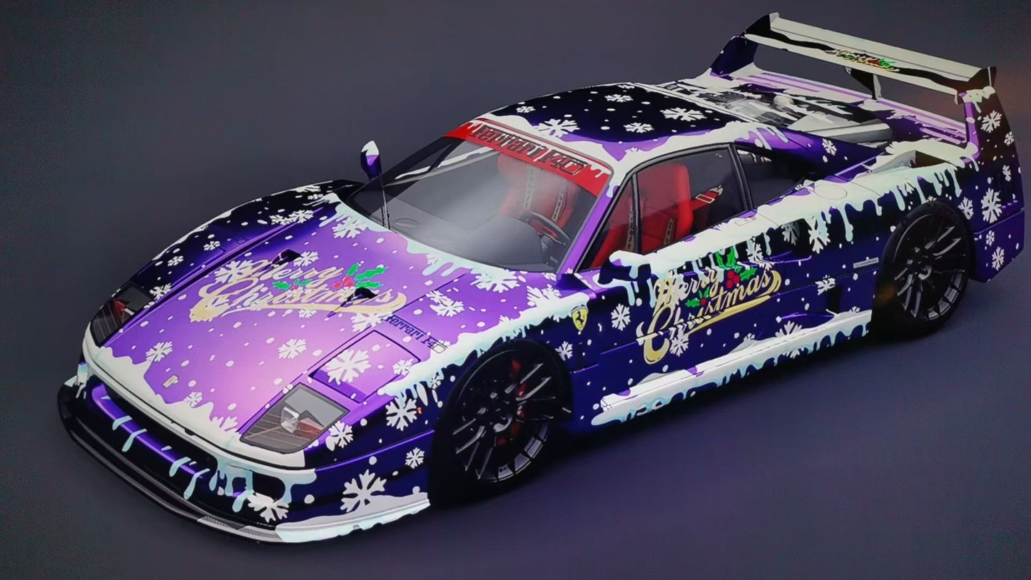 Demon King Auto 1:64 Ferrari F40 LB-Works LBWK Liberty Walk Openable Gull Wing Doors Christmas Edition Red Individual Number Limited 600 Pieces (Chase of a Chase Car)