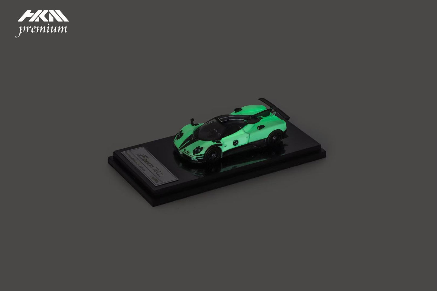 HKM Premium 1:64 Pagani Zonda 760 Berlinetta 2014 Hard Roof Luminous White #35 Removable Rear Engine Boot with Detailed Engine Christmas Premium Packaging Limited 999 Pieces