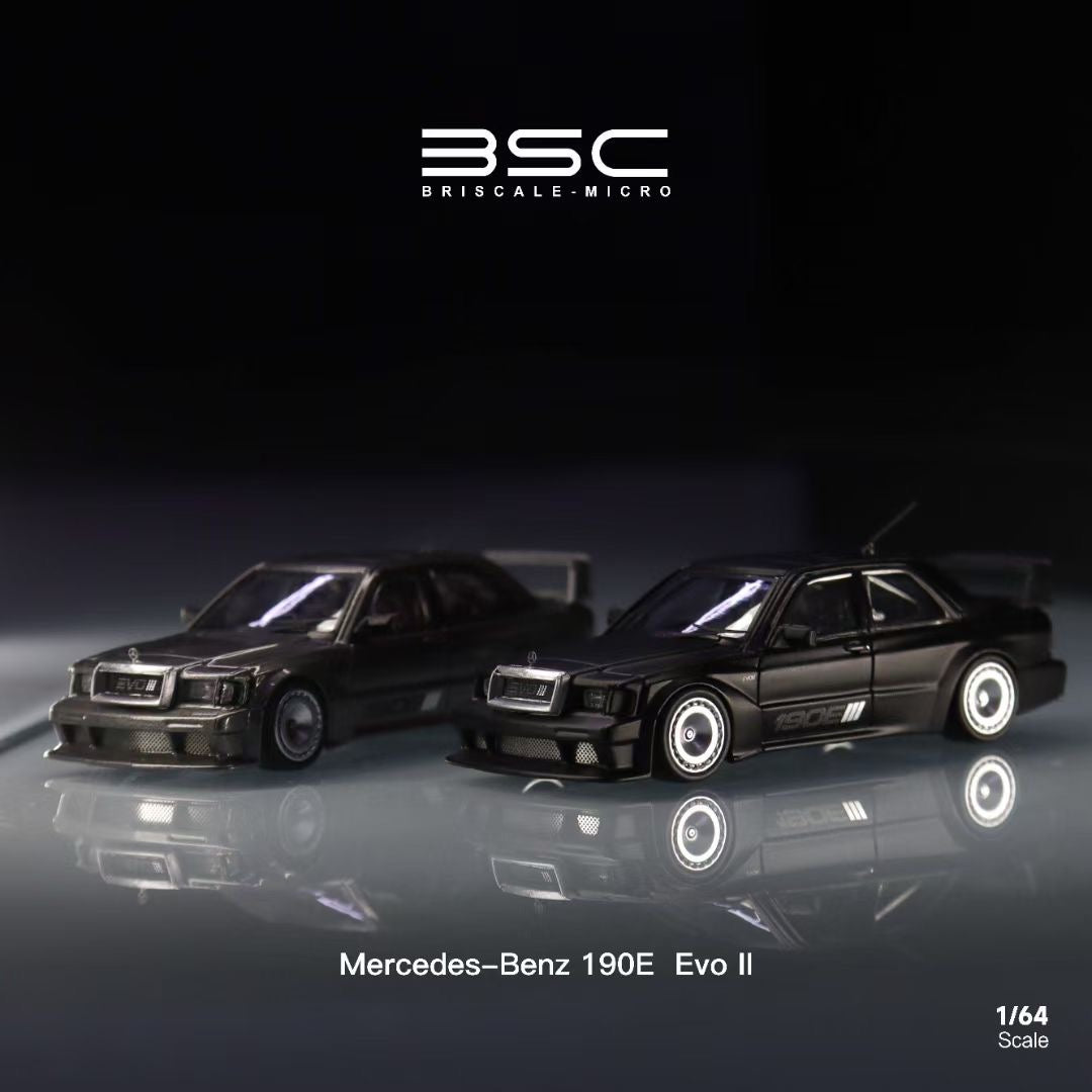 BSC X Rhino Model 1:64 Mercedes Benz 190E W201 KS Concept Evo III Matt Black Limited 400 Pieces