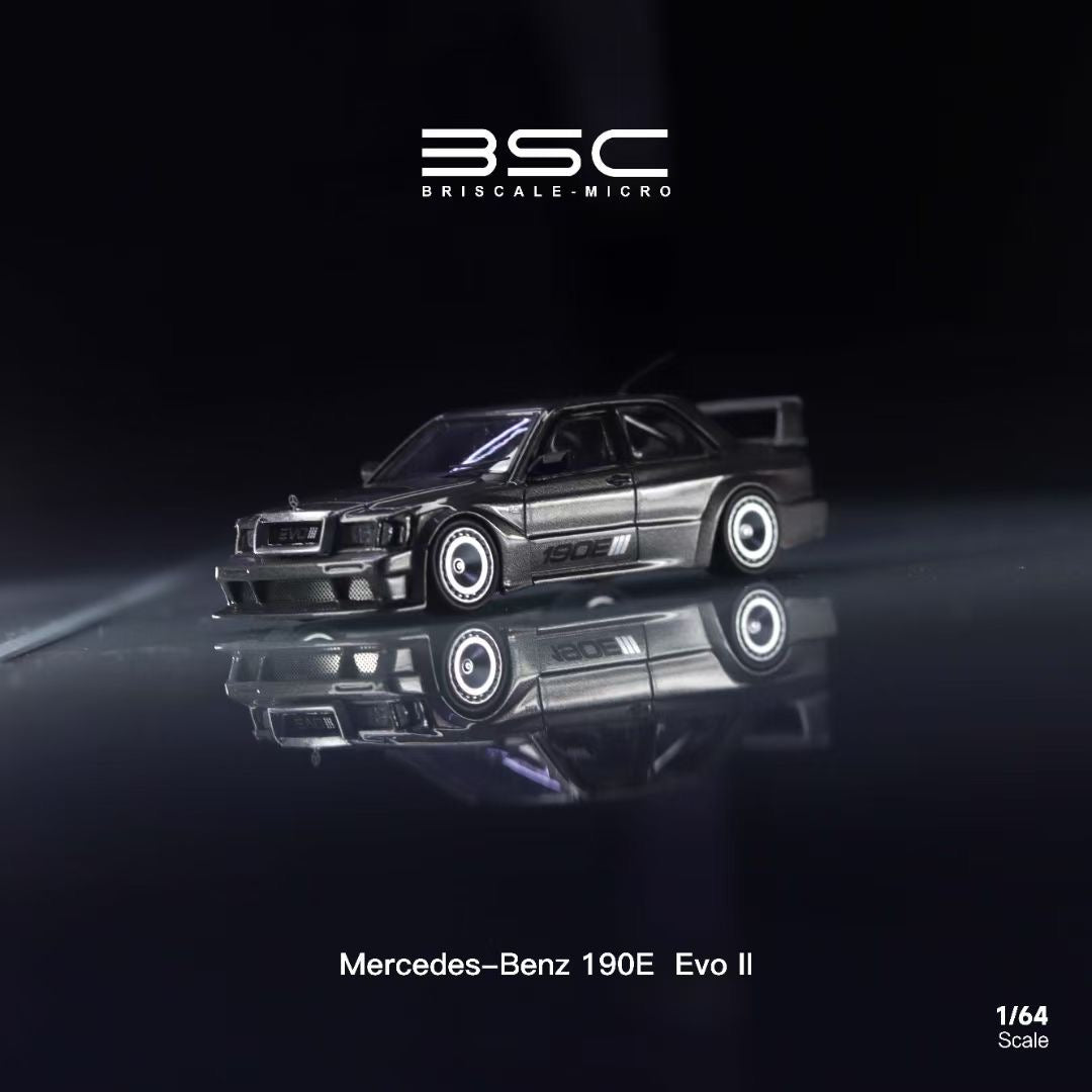 BSC X Rhino Model 1:64 Mercedes Benz 190E W201 KS Concept Evo III Gun Grey Limited 400 Pieces