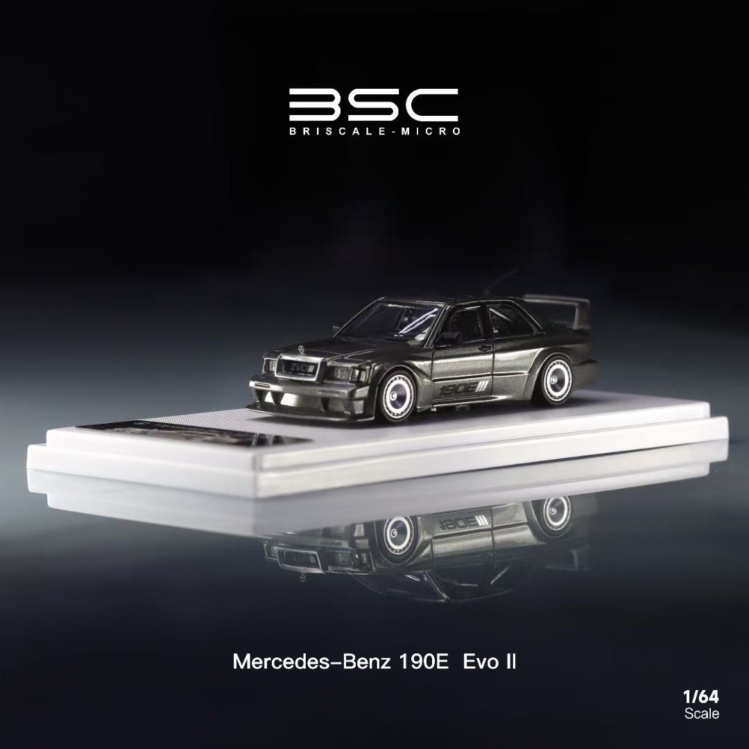 BSC X Rhino Model 1:64 Mercedes Benz 190E W201 KS Concept Evo III Gun Grey Limited 400 Pieces