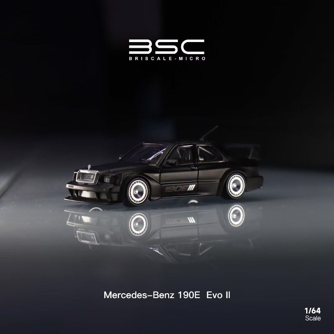 BSC X Rhino Model 1:64 Mercedes Benz 190E W201 KS Concept Evo III Matt Black Limited 400 Pieces