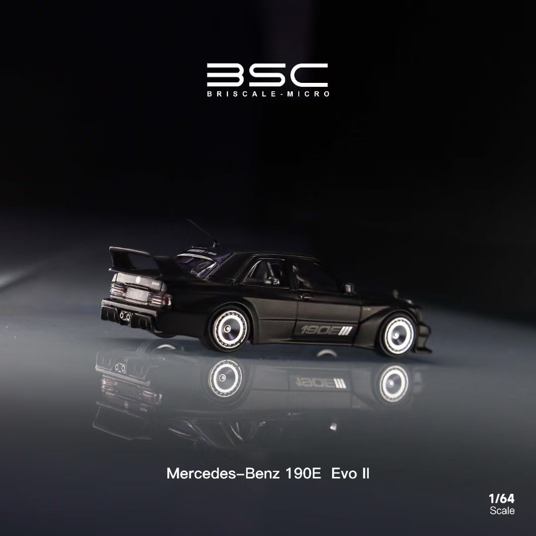 BSC X Rhino Model 1:64 Mercedes Benz 190E W201 KS Concept Evo III Matt Black Limited 400 Pieces