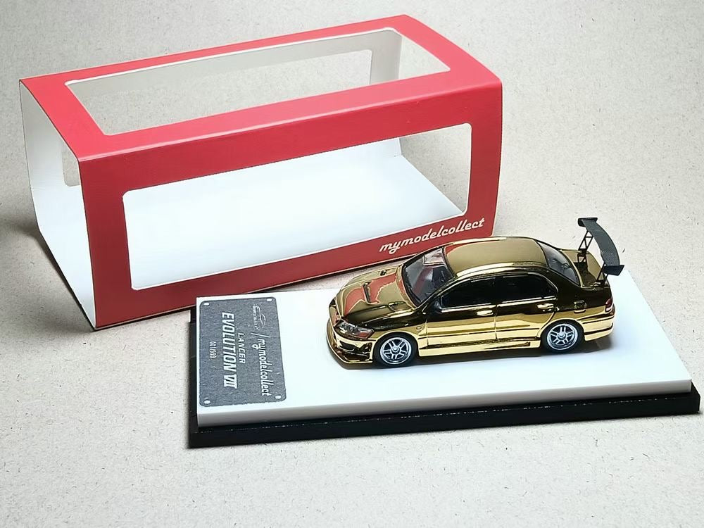 Model Collect 1:64 Mitsubishi Lancer Evolution 7 EVO VII Chrome Gold