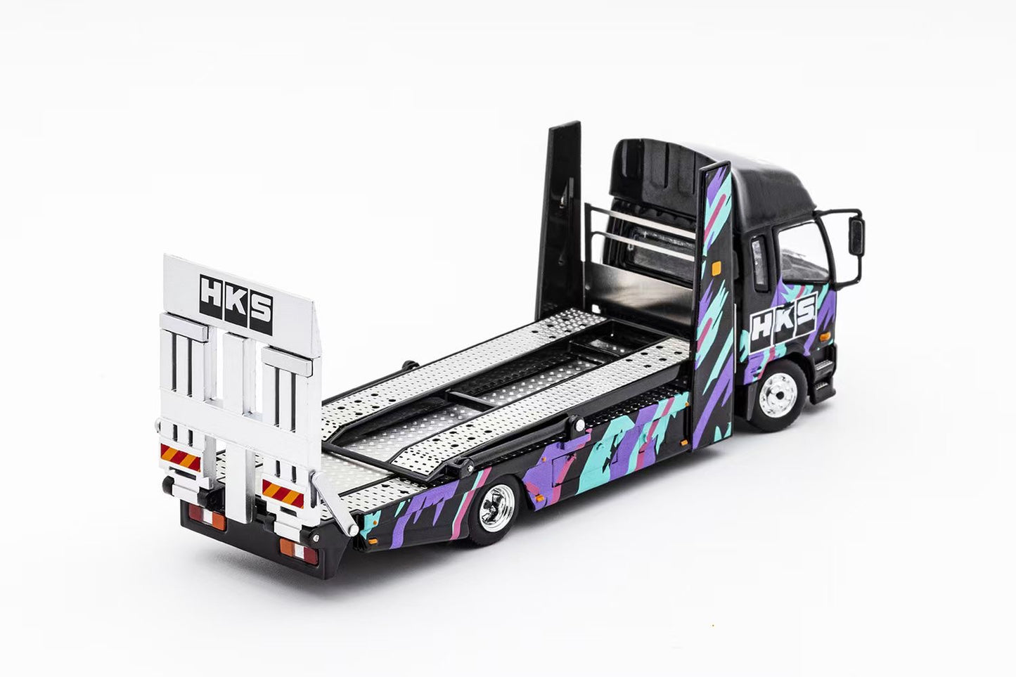 Shadow Pro 1:64 Mitsubishi Fuso Fighter MK2 FK 2017 Outriggers Raised Double Deck Tow Truck - HKS (414)