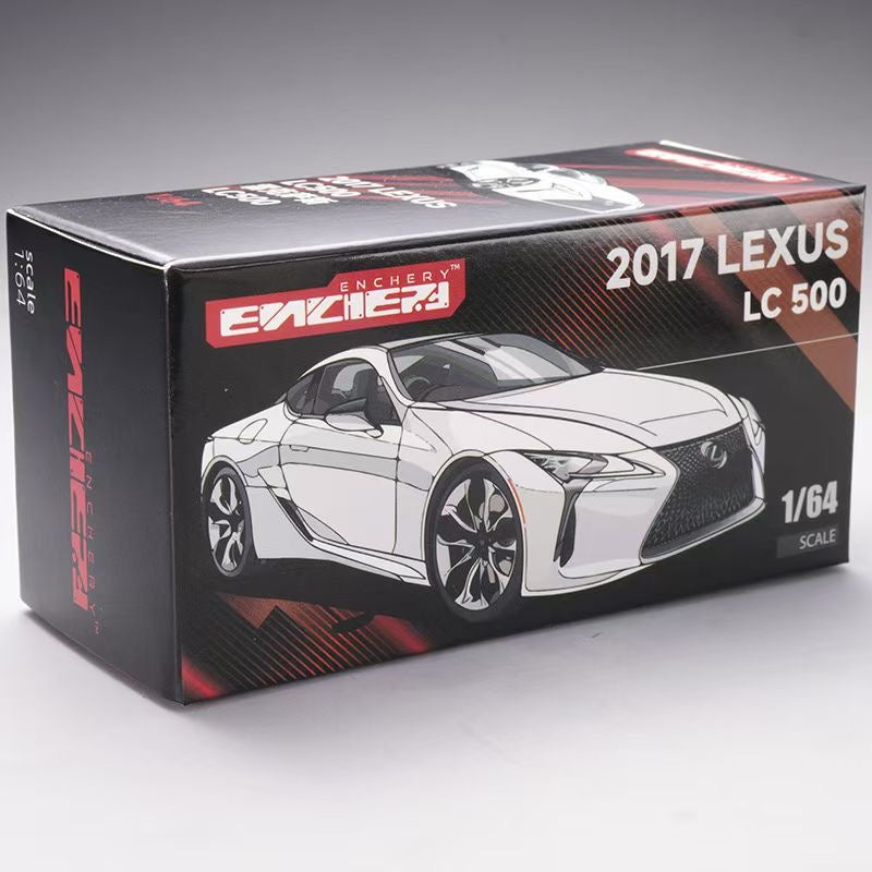 Enchery 1:64 Lexus LC500 Coupe Official Licensed Metallic White Paper Box Packaging