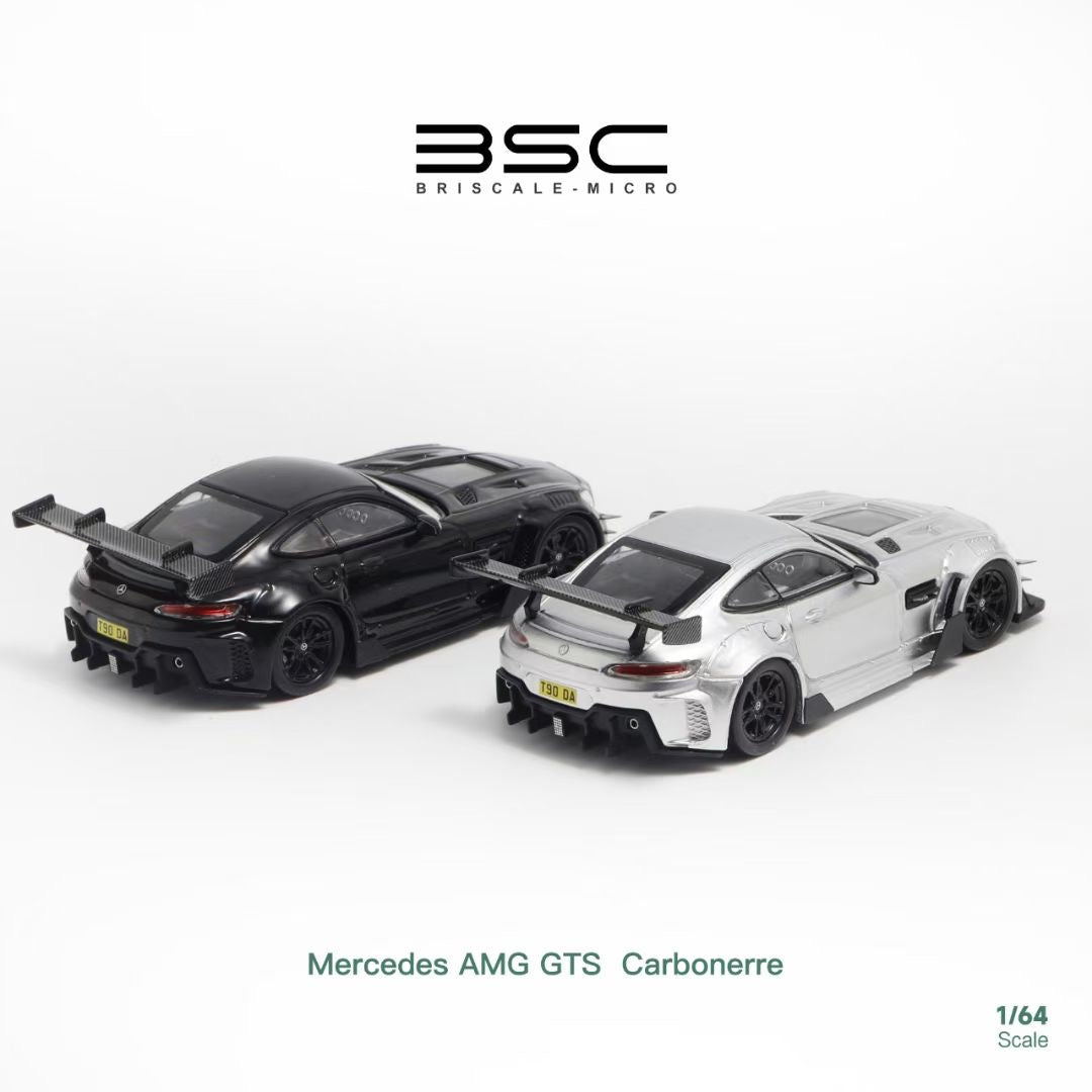 BSC X Rhino Model 1:64 Mercedes Benz AMG GTS MK1 C190 Carbonerre Wide Body Custom Silver