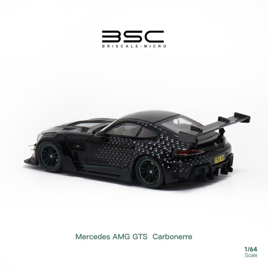 BSC X Rhino Model 1:64 Mercedes Benz AMG GTS MK1 C190 Carbonerre Wide Body Custom Starlight Black with Premium Box Packaging