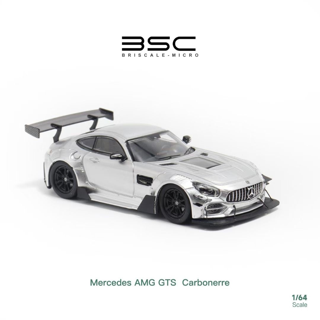 BSC X Rhino Model 1:64 Mercedes Benz AMG GTS MK1 C190 Carbonerre Wide Body Custom Silver