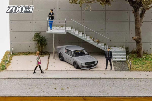 Zoom 1/64 Nissan Skyline 2000GT-R KPGC110 LBWK Liberty Walk Wide Body Grey