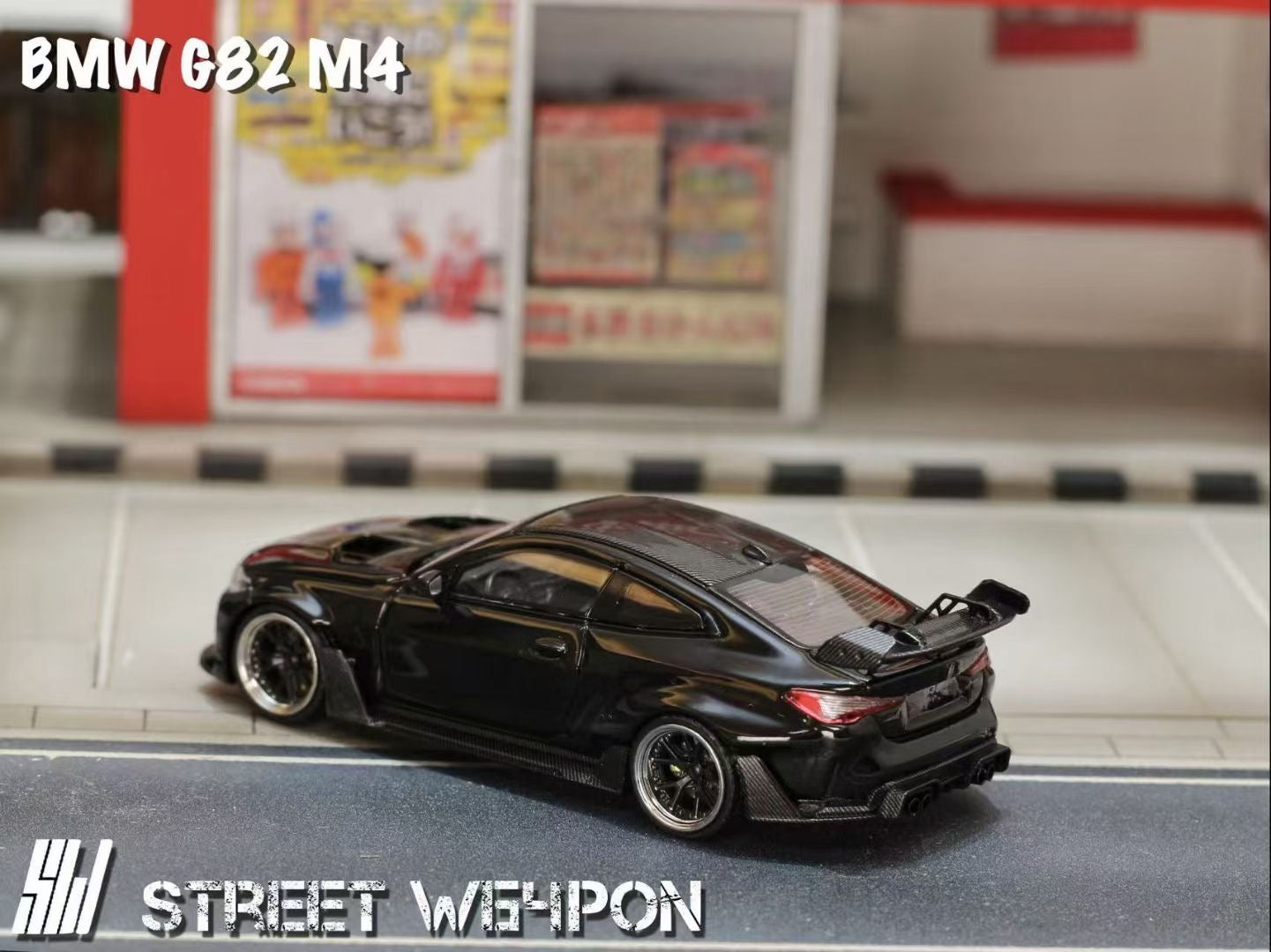 Street Weapon 1:64 BMW M4 G82 Adro Body Kit Custom Black