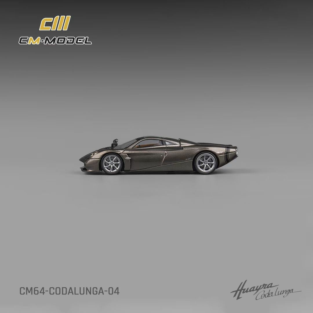 CM Model 1:64 Pagani Huayra Codalunga Metallic Gun Grey Official Licensed with Extra Wheel-Set for Replacement
