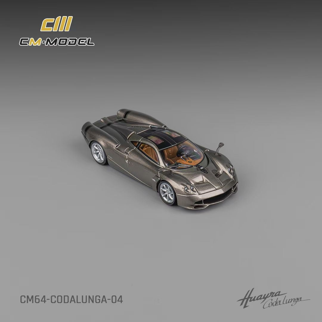 CM Model 1:64 Pagani Huayra Codalunga Metallic Gun Grey Official Licensed with Extra Wheel-Set for Replacement