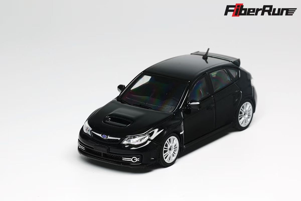 Fiber Run 1:64 Subaru Impreza MK3 WRX STI Hatchback 2009 (GR) Black Subaru Official Licensed