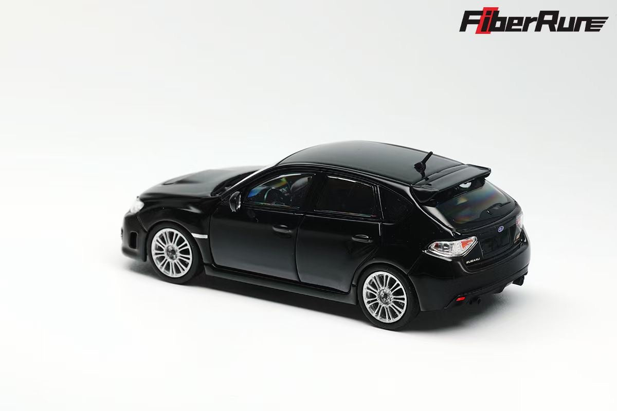 Fiber Run 1:64 Subaru Impreza MK3 WRX STI Hatchback 2009 (GR) Black Subaru Official Licensed
