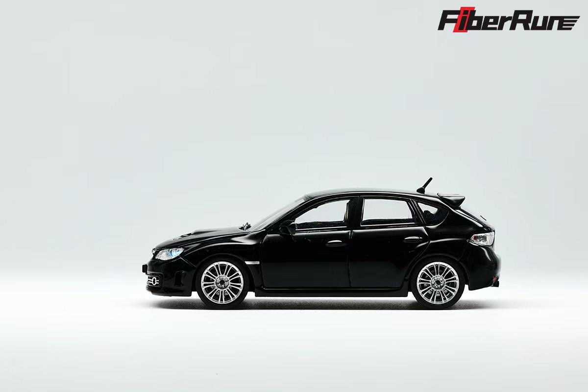 Fiber Run 1:64 Subaru Impreza MK3 WRX STI Hatchback 2009 (GR) Black Subaru Official Licensed