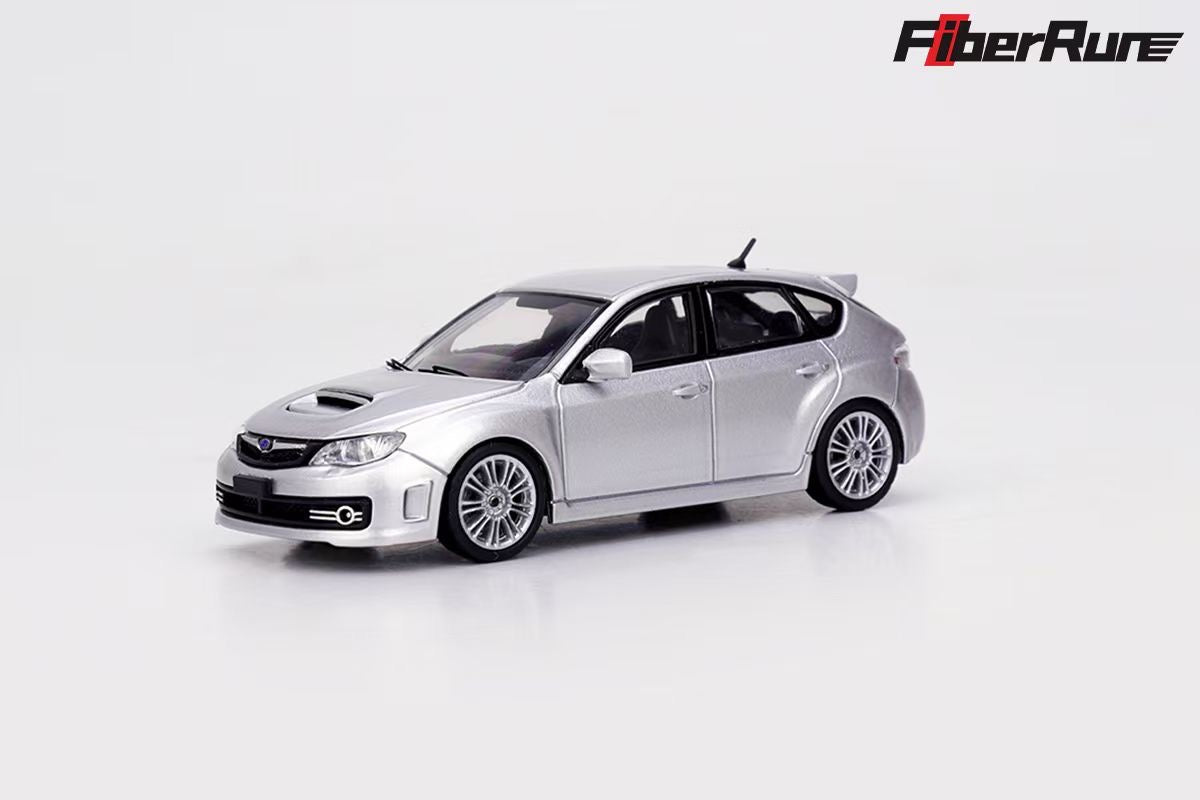 Fiber Run 1:64 Subaru Impreza MK3 WRX STI Hatchback 2009 (GR) Silver Subaru Official Licensed