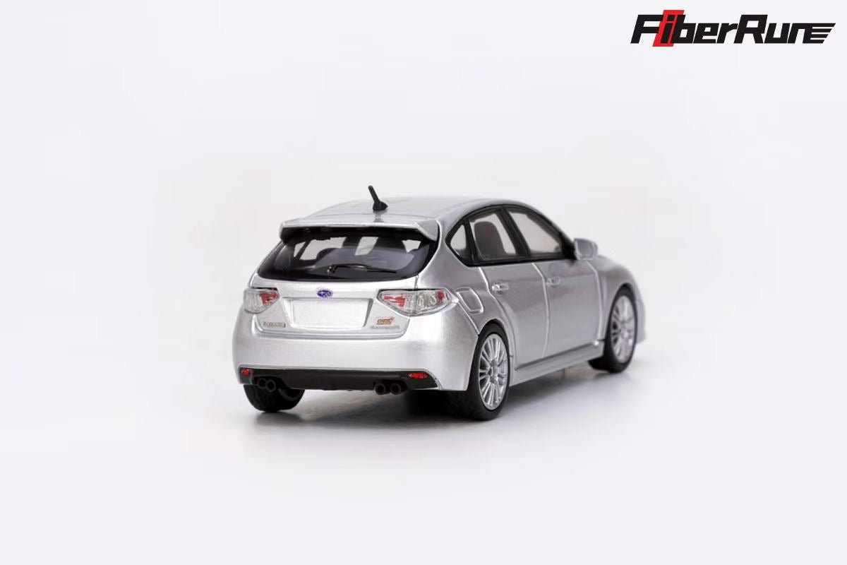 Fiber Run 1:64 Subaru Impreza MK3 WRX STI Hatchback 2009 (GR) Silver Subaru Official Licensed