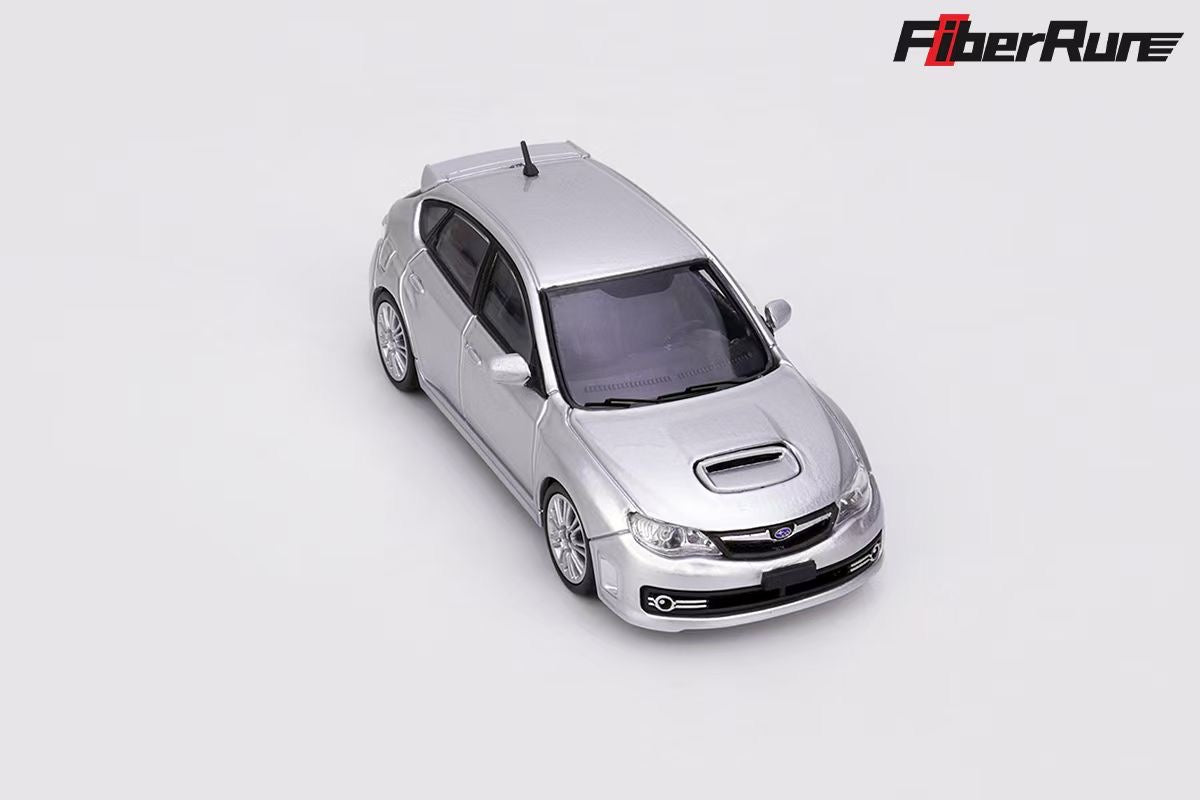 Fiber Run 1:64 Subaru Impreza MK3 WRX STI Hatchback 2009 (GR) Silver Subaru Official Licensed