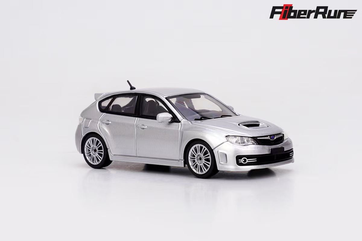 Fiber Run 1:64 Subaru Impreza MK3 WRX STI Hatchback 2009 (GR) Silver Subaru Official Licensed