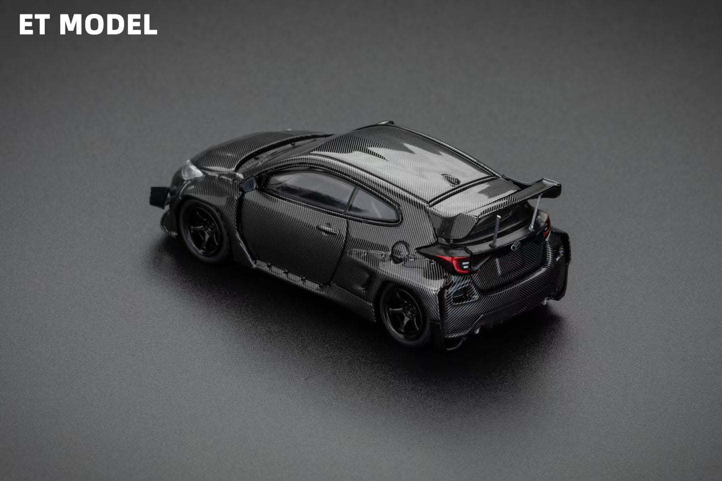 Fuji X ET Model 1:64 Toyota GR Yaris Pandem Rocket Bunny Wide Body Hot Hatch Full Carbon Black Limited 499 Pieces