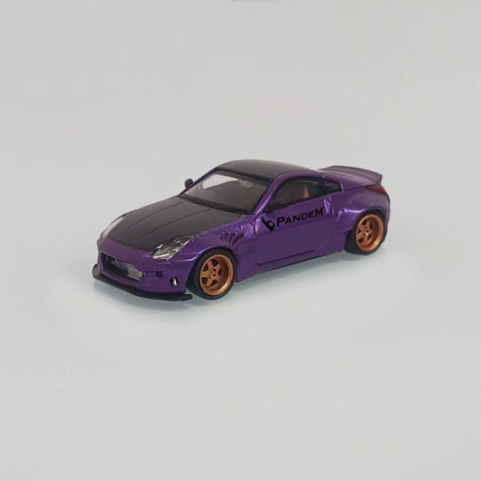 Solo 1:64 Nissan Fairlady Z33 350Z Pandem Rocket Bunny Custom Purple with Black Hood