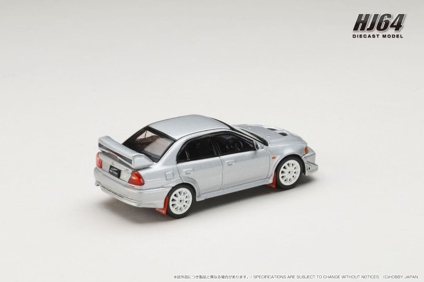 Hobby Japan 1:64 MITSUBISHI LANCER GSR EVOLUTION 6 (T.M.E) (CP9A) 2000 with Mud flap Satellite Silver (M) Official Licensed (HJ642033BS)