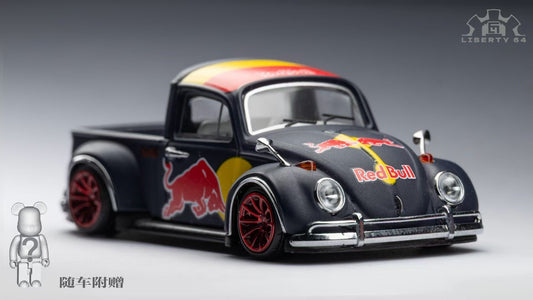 Liberty64 1:64 Volkswagen Beetle Pick up Truck Robert Design Concept Custom Red Bull Edition with Figure