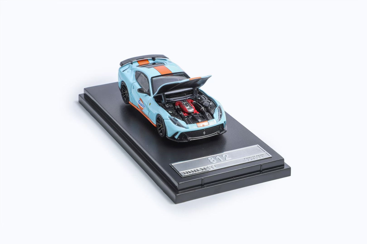 Little Toy 1:64 Ferrari 812 N-Largo MR V12 Novitec Custom Gulf Edition Openable Engine Hood Limited 399 Pieces
