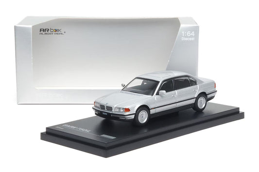 AR Box 1:64 BMW 7 Series Mk3 E38 750iL Silver BMW Official Licensed