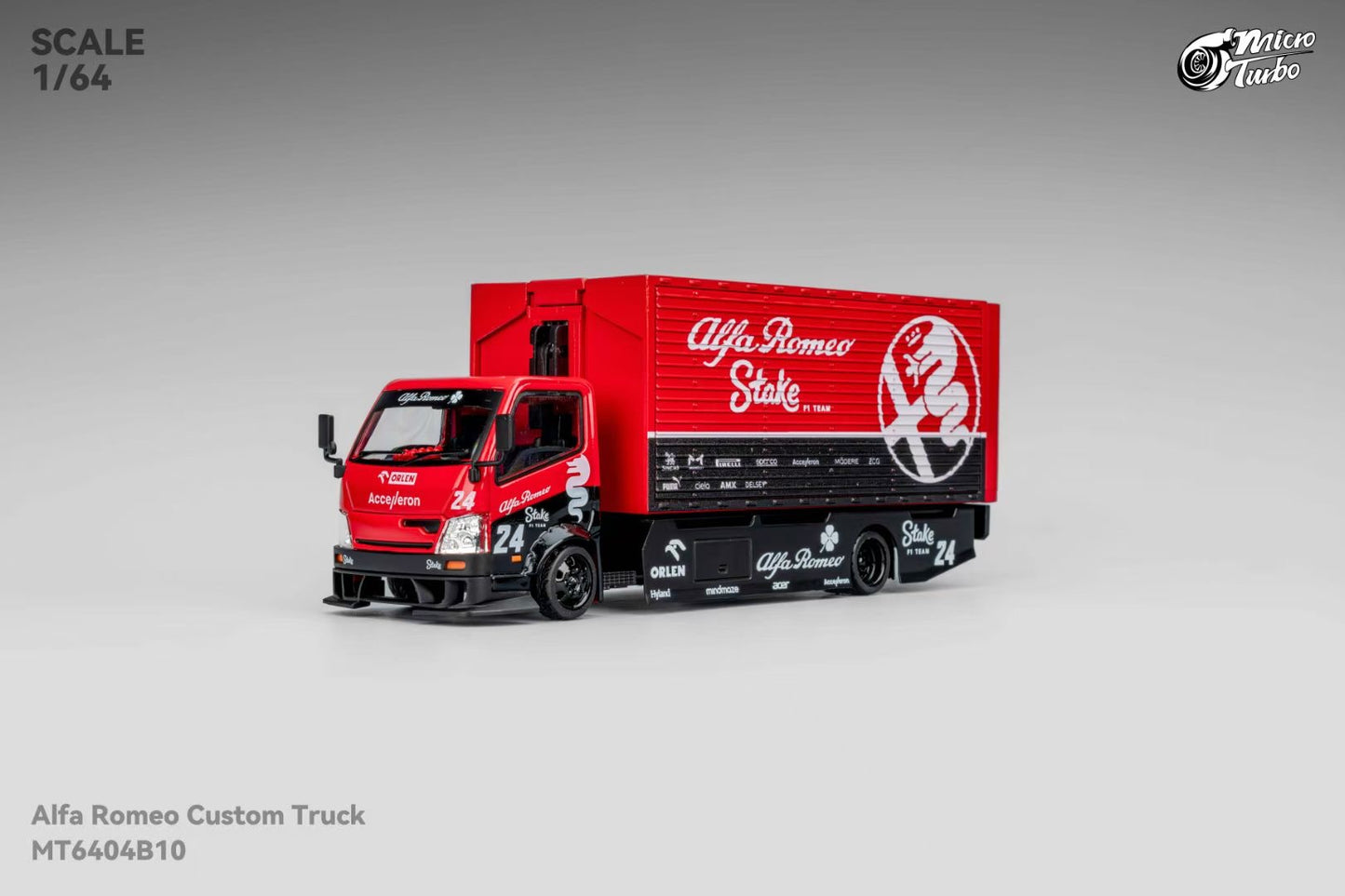 Micro Turbo 1:64 Hino 300 Series MK2 Custom Extendable Gull Wing Truck Alfa Romeo Custom Truck